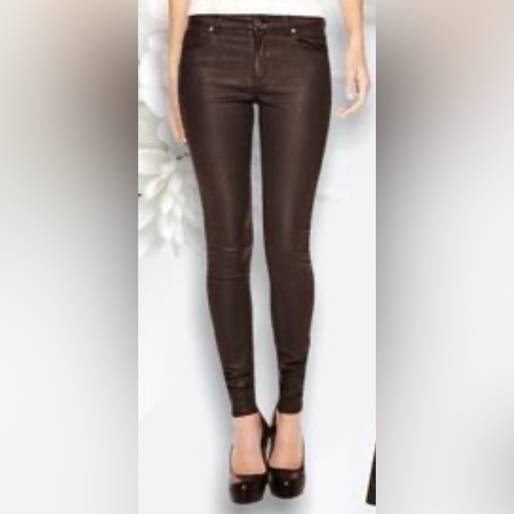 Black Orchid Women’s Brown Black Jewel Skinny Leg Coated Jeans - NWT - 30